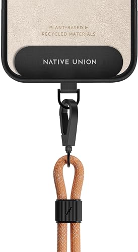 Native Union City Grip - Cinghia da polso universale regolabile e rimovibile - Compatibile con la maggior parte degli smartphone - 100% poliestere riciclato (Albicocca) - Fashionser