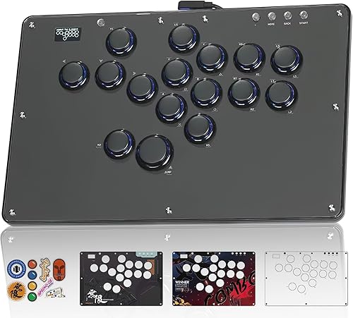 Tastiera da gioco U16 All-Button con Custom RGB & Turbo Functions, Arcade Stick Tastiera da gioco per PC/Switch/PS4/PS3, supporta hot-swap e SOCD - Fashionser