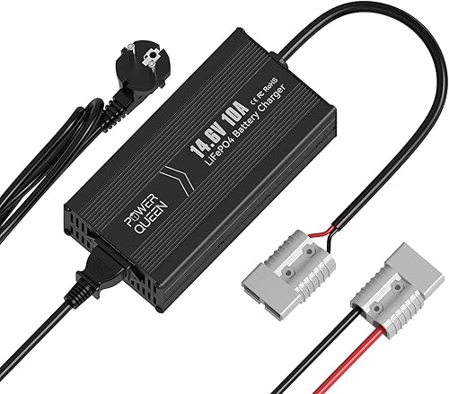 Caricatore per batteria al litio da 14,6V 40A, LED per visualizzare lo stato di carica in tempo reale, ricarica rapida da 12V, con 4 funzioni di protezione per batterie al litio - Fashionser