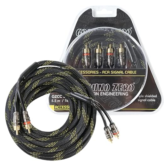 GZCC 5.5X-TP - Cavo RCA di alta qualità da 5,5 m con connettori metallici - Fashionser
