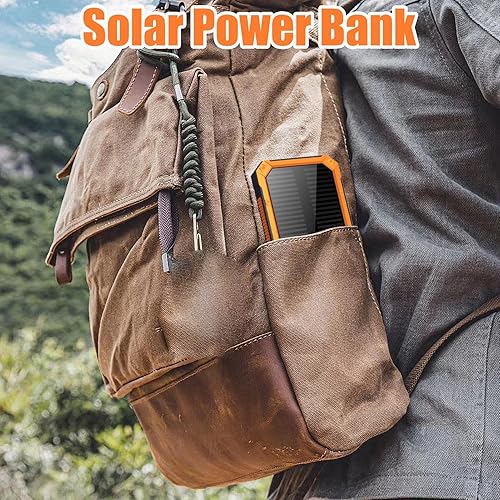 Power Bank Solare,Power Bank Multifunzionale - Caricatore Wireless 10000mAh Con Torcia Integrata E Caricamento Rapido Per Casa E Viaggi - Fashionser