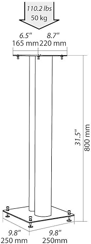 Norstone Stylum 3 Stand per Diffusori, 80 cm, Bianco - Fashionser