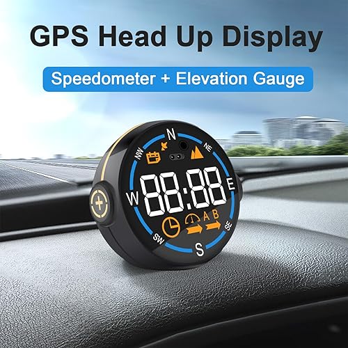 KAOLALI Head Up Display Auto, Riconoscimento Della Mano, Digitale GPS Tachimetro con Indicatore di Velocità Allarme, Velocità MPH KMH, USB Plug & Play, per Tutte le Auto - Fashionser