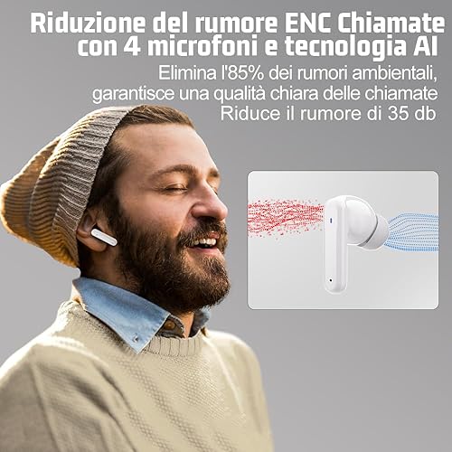Cuffie Bluetooth, Auricolari Bluetooth 5.3 - Fashionser