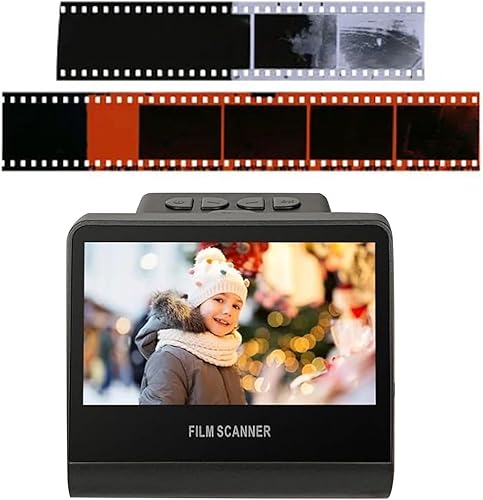 Scanner di Pellicola Digitale, Scanner di Film e Diapositive da 22 MP con Schermo LCD da 5 Pollici, Convertite Color e B/W Negativi e Diapositive 35mm/126 110 Film su Digital Foto - Fashionser