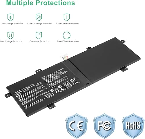 C21N1833 - Batteria per Asus ZenBook 14 UM431 UM431D UM431DA UX431 UX431F UX431FA UX431FL UX431FN UX431DA X431FA X431FL S431FA-EB159T VivoBook S14 1 S433 1F S431FA S431FL - Fashionser