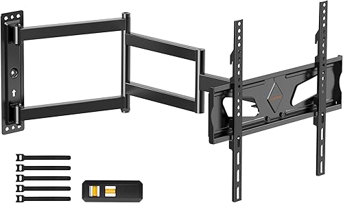 Supporto TV Parete con Braccio Extra Lungo 845mm per Schermi LCD/LED/OLED da 26-65 Pollici, Staffa TV Girevole Inclinabile ed Estendibile, Braccio TVs ad Angolo fino a 35kg, Max VESA 400x400mm - Fashionser