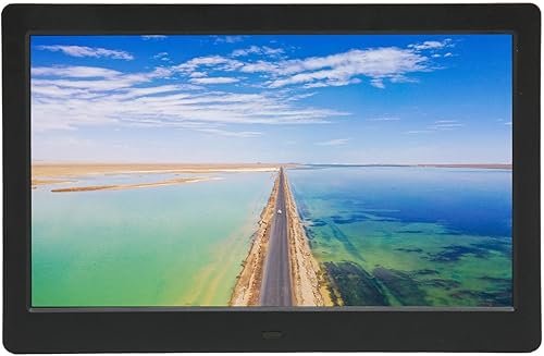 Okuyonic Cornice Digitale, 10 Pollici Cornice Foto Digitale HD 1024x600 Portafoto Telecomando, Condivisione di Immagine Musica Video - Fashionser