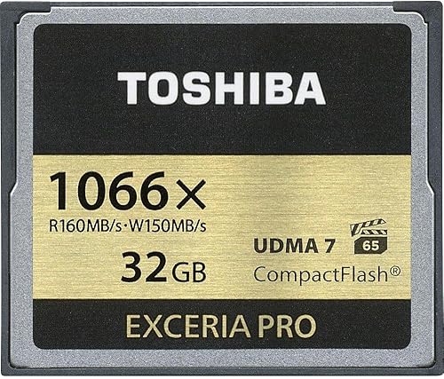 Toshiba Exceria Pro Scheda di Memoria CF Compact Flash da 32 GB, 160MB/s, 1066x, VPG65, UDMA7 - Fashionser