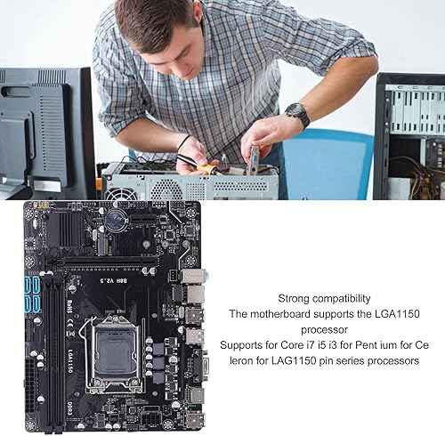 Scheda Madre del Computer, Scheda Madre da Gioco LGA 1150, Mob DDR3 da 32 GB con NVME M.2, Slot Grafico PCI - E X16, Scheda di Rete Gigabit Integrata - Fashionser