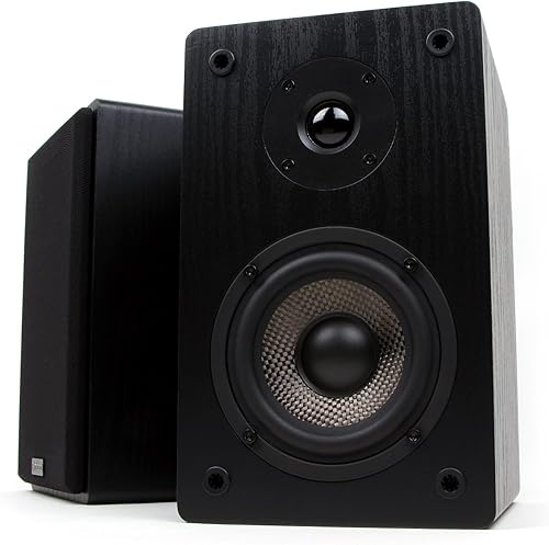 Micca MB42 Bookshelf Speakers for Home Theater Surround Sound, Stereo, and Passive Near Field Monitor, 2-Way (Black, Pair) - Fashionser