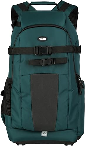 Rollei Fotoliner Ocean L - Zaino grande per fotocamera in 36 bottiglie in PET riciclate, con parapioggia, adatto al bagaglio a mano, disponibile in tre colori - Fashionser