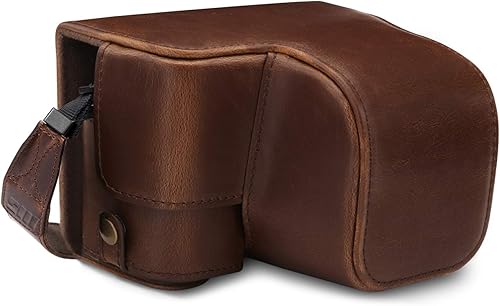 MegaGear Custodia in pelle per fotocamera compatibile con Sony Alpha A6100, A6400 (16-50 mm) - Fashionser