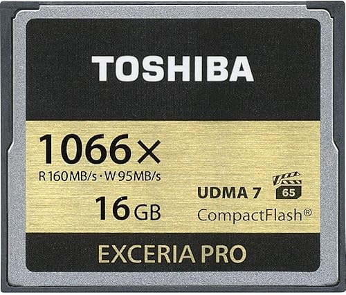 Toshiba Exceria Pro Scheda di Memoria CF Compact Flash da 32 GB, 160MB/s, 1066x, VPG65, UDMA7 - Fashionser