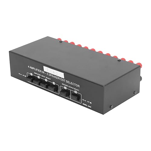 Selettore Passivo Amplificatore a 4 Vie Selettore Audio con 2 Uscite Altoparlanti Selettore Altoparlante Passivo per la Riproduzione Musicale - Fashionser