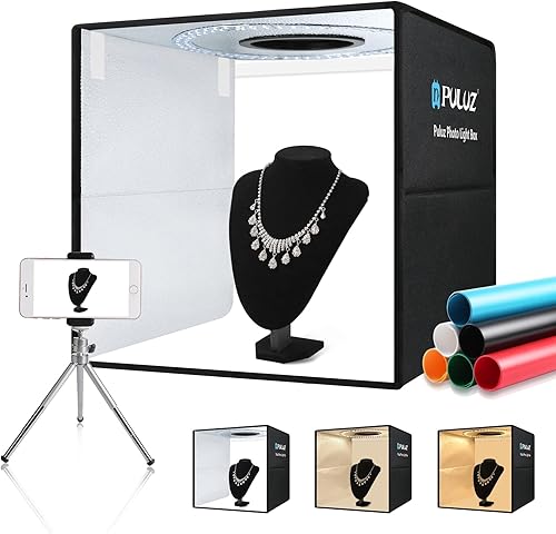 OBEST Light Box Fotografico 40 * 40 * 40cm Kit Lightbox fotografico portatile con 160 luci LED dimmerabili con CRI  95 160 LED, interfaccia Type-C, 6 fondali per la fotografia di piccoli prodotti. - Fashionser