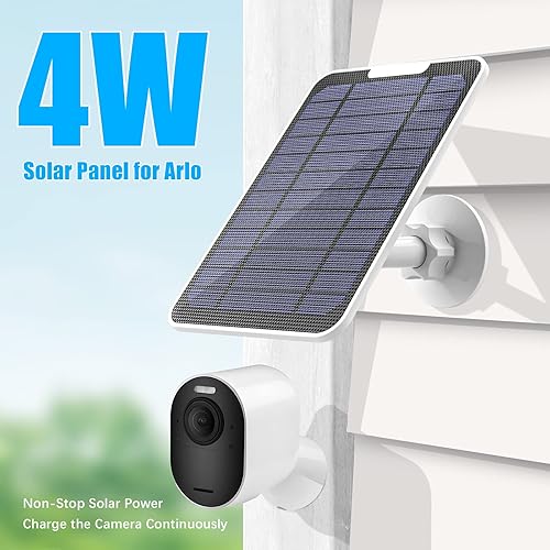 Pannello solare da 4W compatibile con Pro 3/Pro 4/Pro 5S/Ultra/Ultra 2/Go 2, cavo di ricarica da 3 m, pannello solare impermeabile IP65 con montaggio a parete a 360° (connettore magnetico, - Fashionser