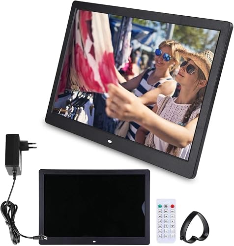 Wakects - Cornice per foto digitale, 15,4 pollici, 1280 x 800 HD, 1280 x 800 HD, con telecomando, lettore video MP3 MP4, supporta USB e SD - Fashionser