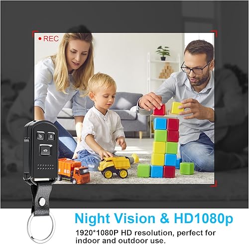Yadayuki Telecamera Spia, Mini Telecamera Nascosta Chiavi dell'auto Spy Cam 1080P HD, Microcamera Spia Con Rilevamento del Movimento/Visione Notturna Videocamera - Fashionser
