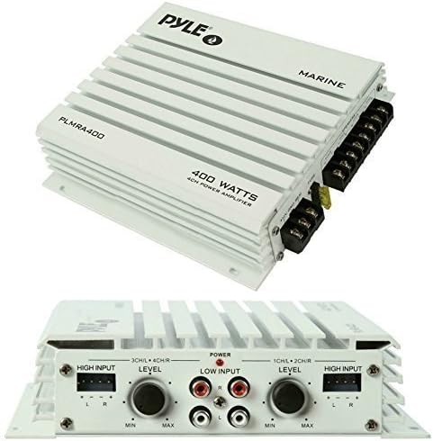 Pyle PLMRA400 Amplificatore Impermeabile Marino per Uso Nautico 4 CANALI da 200 Watt RMS E 400 Watt Max per Barca Piscina Resistente all'Acqua per IMBARCAZIONI O Locali ALL'APERTO - Fashionser