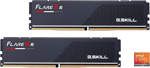 G.Skill 32GB DDR5 Flare X5 6000MHz CL36 1.35V Dual Channel Kit (2X 16GB) AMD Expo Matte Black - Fashionser