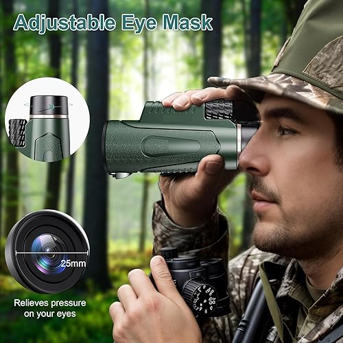 Auricase Telescopio Monoculare 12x50 ad alta potenza, monocolo con visione più ampia per adulti e bambini con prisma BAK4 e lente FMC, adatto per il birdwatching, escursionismo, campeggio (Nero) - Fashionser