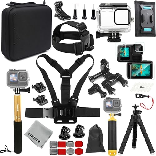 Gurmoir Kit di accessori per Gopro Hero13/Hero12/Hero11/Hero10/Hero9 Black, Custodia impermeabile Impugnatura Galleggiante Compatibile con Go Pro 13 12 11 10 9 camera(DT13) - Fashionser