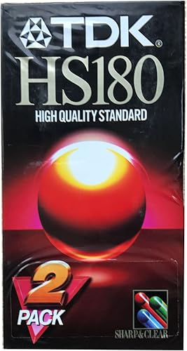 TDK hs-180 VHS in video cassette 180 minuti. Confezione da 2 - Fashionser