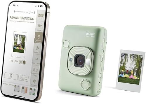 Fujifilm INSTAX mini LiPlay Misty White - Fotocamera Istantanea Ibrida, Stampante per Smartphone, Controllo da Remoto, Funzione Sound per Aggiungere Suoni alle Foto, Dimensioni Stampa 86 mm x 54 mm - Fashionser