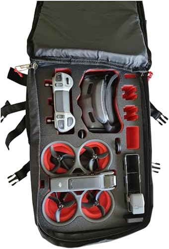 MC-CASES Zaino professionale appositamente adatto per DJI Avata 2 Combo – Fly More Set – Made in Germany, Nero , Zaino - Fashionser