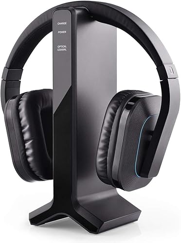 Avantree HT280 Cuffie Wireless per TV Senza fili con Trasmettitore RF 2.4G, Dock di ricarica, Sistema Ottico Digitale, Cuffia ad Alto Volume Ideale per Anziani, Portata 30 Metri, Plug&Play - Fashionser