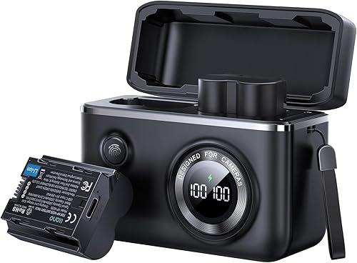 NP-W235 (USB-C) Confezione da 2 Batterie di Ricambio e Caricabatterie Rapido Compatibile con Fujifilm X-T5, X-T4, VG-XT4, XS20, GFX50S II, GFX100S, X-H2, X-H2S - Fashionser