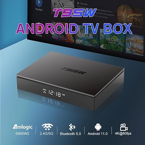 Android 11.0 TV Box, Android Box 4GB RAM 64GB ROM S905W2 Quad-Core ARM Cortex-A35 Support Dual Band WiFi 2.4&5GHz Bluetooth V4.0 3D HD 4K HDMI 2.1 - Fashionser