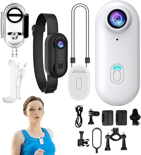 Camera Del Corpo, Fotocamera Di Azione Del Pollice, Telecamera Sportiva Esterna | CAM Portatile, Dispositivo Vlogging Compatto Impermeabile 1080p Per L'attività Di Viaggio Per Escursioni In Palestra P - Fashionser