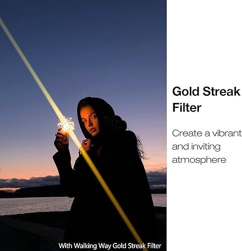 Walking Way 58MM Filtro Effetto Strisce Dorata - Filtro Anamorfico ad Alta Definizione a Bassa Riflession per Obiettivo Film e Video Fotocamere Digitali - Fashionser