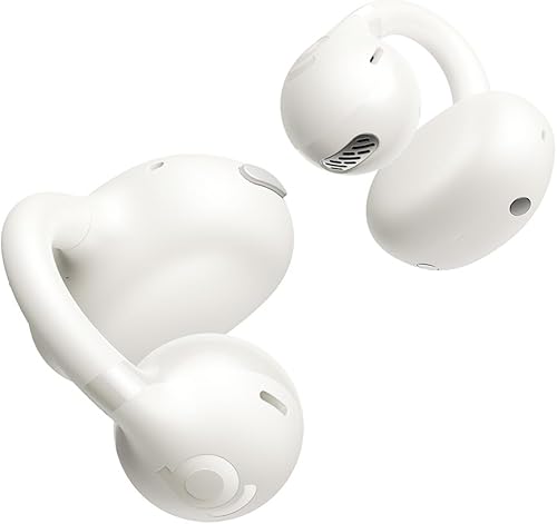 Baseus BC1 Écouteurs à oreille ouverte, clip oreilles, son impressionnant, basses adaptatives, Bluetooth 6.0, réduction de bruit en appel, IP55, 38h autonomie, légers - Blanc Doux - Fashionser