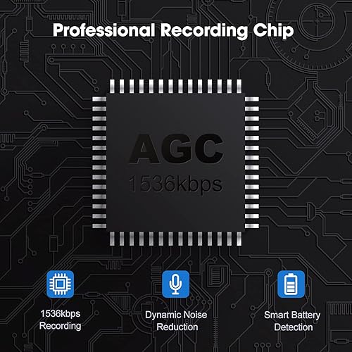 Registratori Vocali Digitali, KINPEE 16GB Registratore Audio Portatile Registratore di Suoni Registratore Attivazione Vocale Dittafono Registratore Tascabile per Lezioni Universitarie - Fashionser