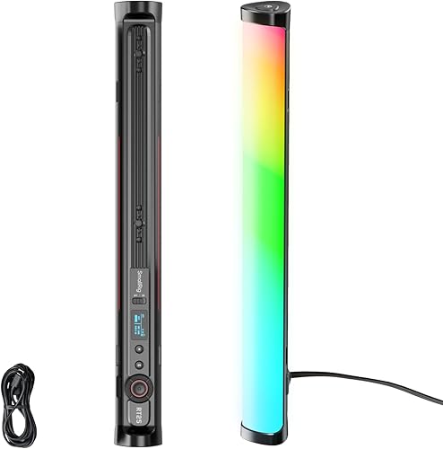 SMALLRIG RT25 RGB Tube Light Stick, Bacchetta Luminosa a LED Portatile RGBWW da 25 W (Max), Barra Luminosa Impermeabile IP54, CRI96+, TLCI98+, 2500-10000K, Illuminazione per Fotografia - 4343 - Fashionser