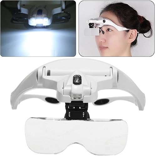 Essort - Lente di ingrandimento a 5 lenti 1,0X-3,5X con supporto frontale e illuminazione LED per applicazione extension ciglia - Fashionser