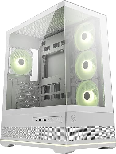 MSI MAG PANO 110R PZ WHITE - Case per PC da gioco Mid-tower - Supporta GPU fino a 400 mm di lunghezza, filtri antipolvere rimovibili, USB 20Gbps (Type-C), supporto per scheda madre ATX e Micro-ATX con - Fashionser