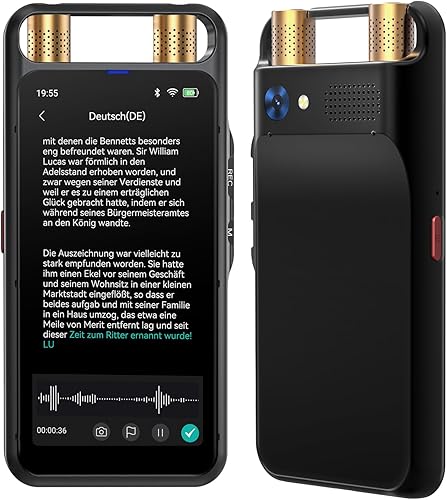 Note AI Registrazione vocale digitale One Touch con scheda da 64 GB, supporto 134 lingue trascrizione a testo,Riassumere, Registratore Audio per riunioni, interviste,lezioni - Fashionser