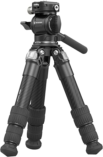 SMALLRIG Kit Treppiede da Tavolo Portatile in Fibra di Carbonio, Tavolo Compatto da 17'' con Testa Video ad alta Capacità di Carico, Carico Massimo 3 kg/6,6 libbre per Fotocamere, DSLR - Fashionser