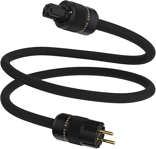 Tertullus HiFi - Cavo di alimentazione High End C15, cavo di alimentazione HiFi audio, con spina Schuko e spina per dispositivi freddi (P104-c15, 1,5 m) - Fashionser