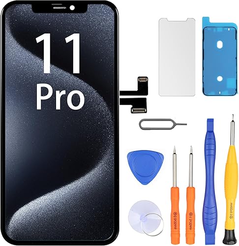 LL TRADER Schermo per iPhone 11 PRO LCD 5.8' Schermo di Ricambio FHD Touchscreen 3D Touch Digitizer Frame e Kit di Riparazione (Modelli A2160, A2217, A2215) - Fashionser