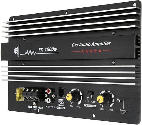 Amplificatore per Auto 12V 1800W Amplificatore di Potenza Stereo, Subwoofer per Amplificatore Ad Alta Potenza, Scheda di Amplificatore di Potenza in Lega di Alluminio per - Fashionser