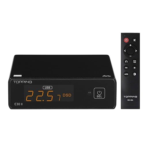 Topping E30II Lite DAC Preamp - AK4493S Hi-Res XMOS XU208 DAC 32Bit/768kHz DSD512 DSD Modalità Diretta per USB/Coax/Opt Ingressi RCA HiFi Stereo Digital Audio Decoder (Argento) - Fashionser