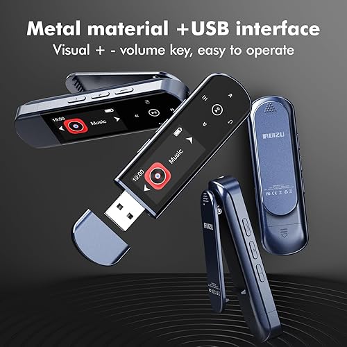 64GB Lettore MP3 Portatile Bluetooth 5.3, Clip Sportivo, Radio FM, Registratore Vocale, Lettore Audio Digitale, Trasferimento File USB, Ideale per Sport e Corsa - Fashionser