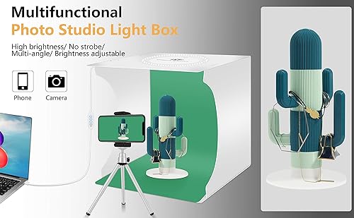 NETPER LIGHTING Photo Light-box Studio fotografico portatile Tenda luminosa Kit di tiro Gioielli pieghevoli Cabina fotografica Bianco Cubo morbido commutabile 3 colori LED Luci circolari (30cm) - Fashionser