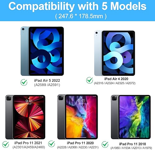 FOGARI Custodia Tastiera con Touchpad per iPad Air 5 2022, iPad Air 4 2020 & iPad Pro 11' 2022, Bluetooth Italiana é.ç .§ Tastiera Retroilluminata con Cover per iPad Air 10.9''/iPad Pro 11 - Fashionser