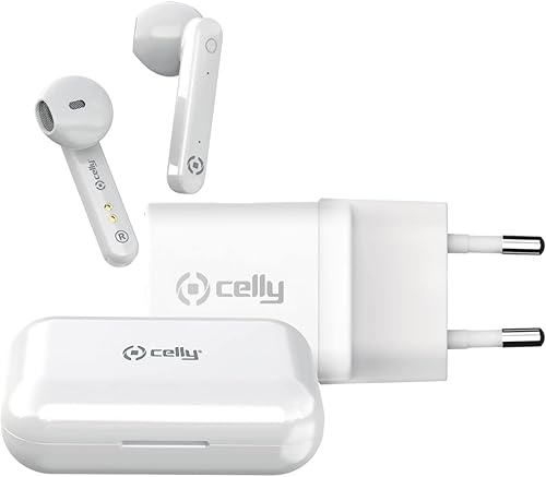 CELLY CARICABATTERIE DA RETE 20W CON TECNOLOGIA POWER DELIVERY USB TIPO C E AURICOLARI BLUETOOTH CON CUSTODIA DI RICARICA WIRELESS BIANCO - Fashionser